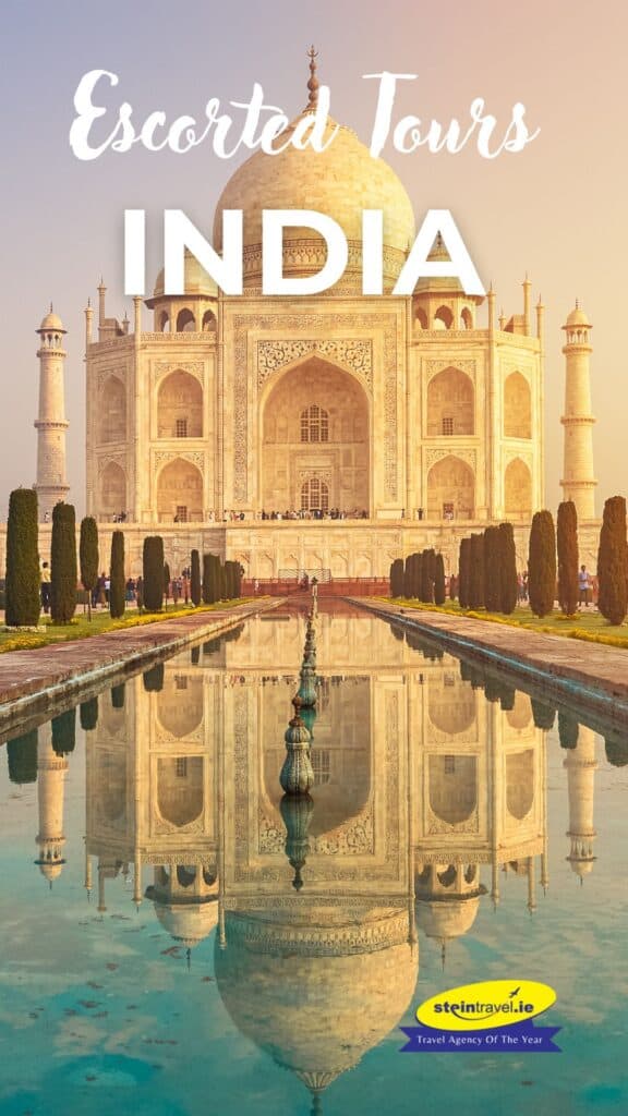 Example social media post designed by Seaweed Digital for Stein Travel promoting escorted tours to India with an image of the Taj Mahal.