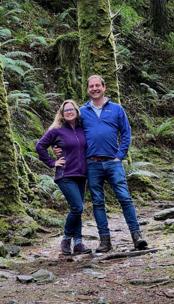 Photo of Joey and Kasey of Seaweed Digital Marketing in the woods in County Kerry Ireland